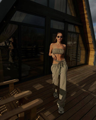 Low Waisted  Straight Leg Pants