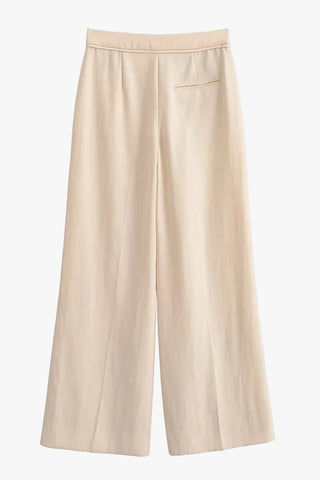 Asymmetric Fringe Halter Top & Wide-Leg Pants Set