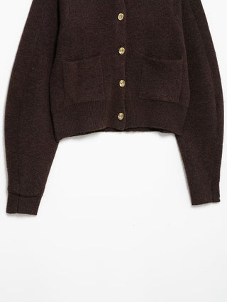 Gold Button Knit Cardigan and A-Line Mini Skirt Set