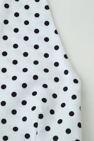 Polka Dot Polyester Halter Neck Sleeveless Top & Flared Pants Set