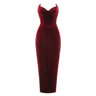 Hallie Strapless Velvet Long Dress