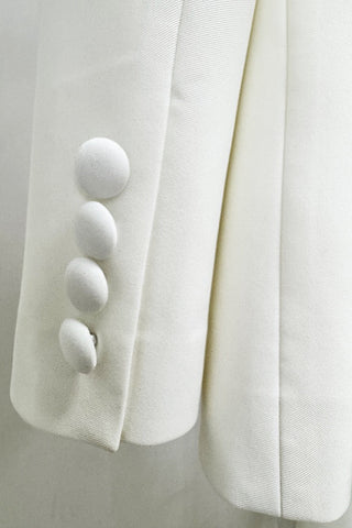 Elegant Embellished Blazer & Wide-Leg Pants Set – Tailored Formal Two-Piece Suit