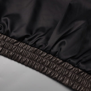 Classic Aviator Leather Jacket with High Neck, Utility Pockets, and Structured Fit