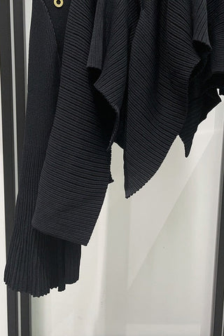 Embellished Sleeveless Knit Crop Top & Asymmetric Ruffle Long Skirt Set