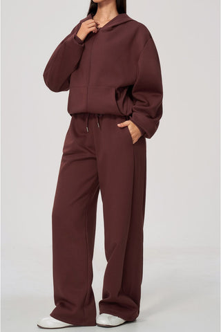 Relaxed Zip-Up Hoodie & Wide-Leg Sweatpants Set