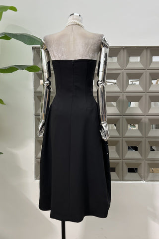 Pearl & Crystal Strapless Midi Dress