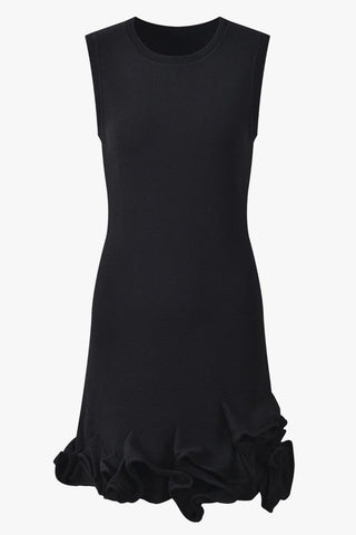 Floral Appliqué Sleeveless Knit Mini Dress