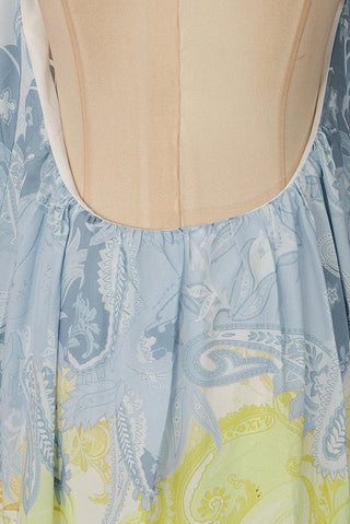 Paisley Print Halter Neck Backless Long Dress