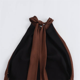 Satin Halter Backless Long Dress