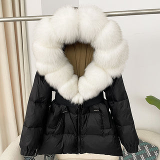 Luxury Puffer Jacket with Removable Premium Fur Collar – High-Quality Winter Coat