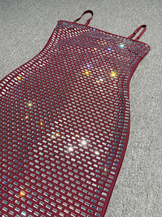 Crystal Bandage Long Dress – Spaghetti Straps, Body-Hugging Fit