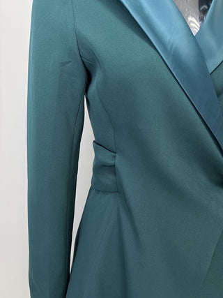 Asymmetric Wrap Belted Blazer & Wide Leg Pants Set