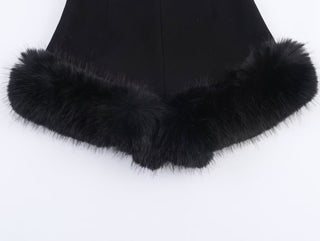 Tailored Fur Hem Shorts – Soft Fabric & Plush Trim