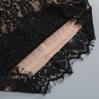 Romantic Lace Corset Cut-Out Long Sleeve Mini Dress