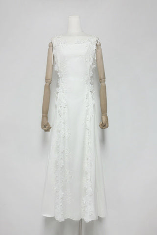 Floral Lace Trim Sleeveless Long Dress