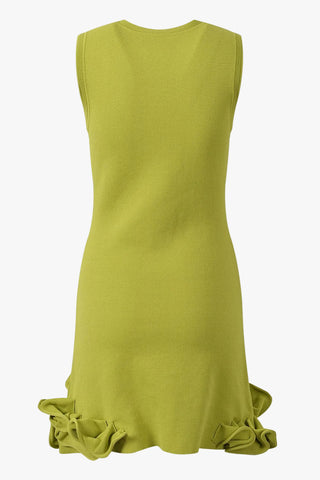 Floral Appliqué Sleeveless Knit Mini Dress