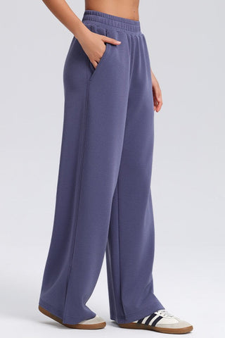Relaxed Fit Zip-Up Jacket and Wide Leg Pants Set