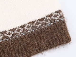 Cozy Nordic Knit Zip Cardigan – Soft Wool Blend, Warm Winter Sweater, Long Sleeve, Comfortable Fit