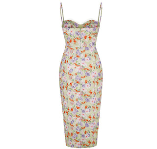 Floral Sleeveless Side Slit Long Dress