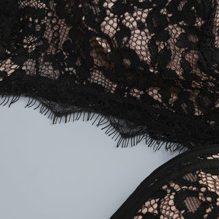 Romantic Lace Corset Cut-Out Long Sleeve Mini Dress