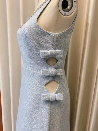 Bow Tie Waist Sleeveless Mini Dress