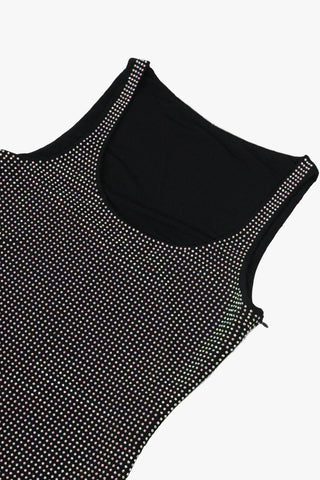 Crystal Embellished Sleeveless Bodycon Long Dress