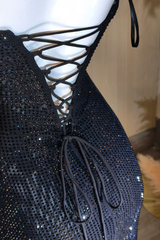 Sparkling Strapless Rhinestone Mermaid Evening Gown