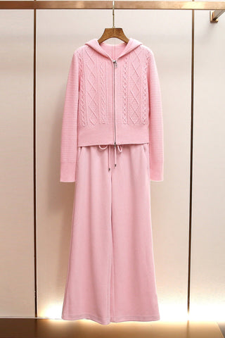 Cozy Ribbed Hoodie & Wide-Leg Knit Set