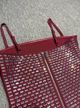 Crystal Bandage Long Dress – Spaghetti Straps, Body-Hugging Fit