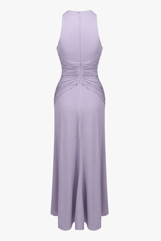 Ruched Twist Waist Sleeveless Long Dress
