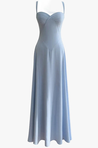 Ruched Sweetheart Corset Long Dress – Lace-Up Back Evening Dress