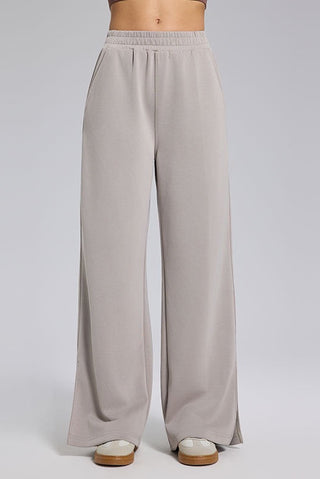 Relaxed Fit Zip-Up Jacket and Wide Leg Pants Set