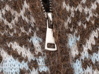 Cozy Nordic Knit Zip Cardigan – Soft Wool Blend, Warm Winter Sweater, Long Sleeve, Comfortable Fit