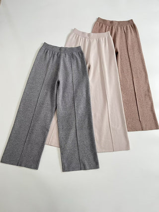 Ribbed Knit V-Neck Cardigan & Wide-Leg Pants Lounge Set – Soft Stretch Knit, Long Sleeves, Relaxed Fit