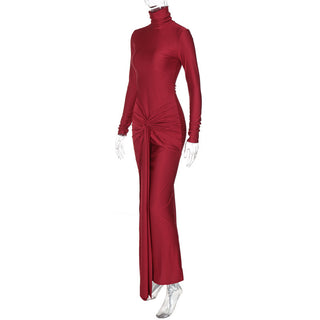 Elegant High Neck Long Dress