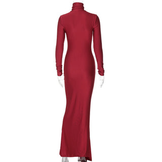 Elegant High Neck Long Dress