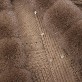 Luxe Knitted Fox Fur Cardigan
