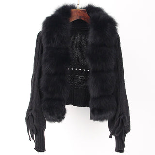 Luxe Knitted Fox Fur Cardigan