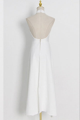 High-Neck Layered dress with Pleated Skirt