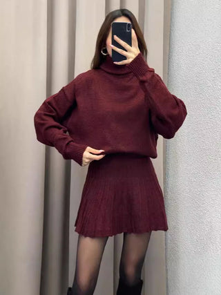 Cozy Wool Blend Sweater & Skirt Set