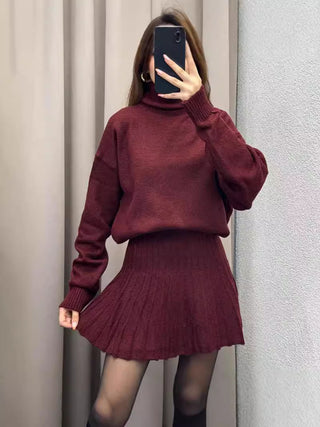 Cozy Wool Blend Sweater & Skirt Set