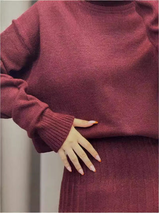 Cozy Wool Blend Sweater & Skirt Set