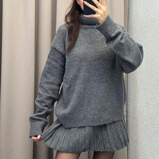 Cozy Wool Blend Sweater & Skirt Set