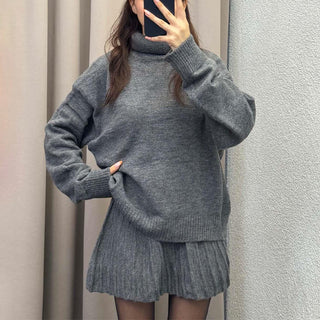 Cozy Wool Blend Sweater & Skirt Set