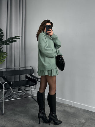 Cozy Wool Blend Sweater & Skirt Set