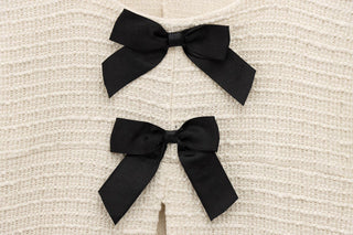 Elegant Bow Cardigan & Flared Pants Set