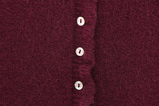 Ruffle Trim Knitted Cardigan - Button-Up, Soft & Elegant