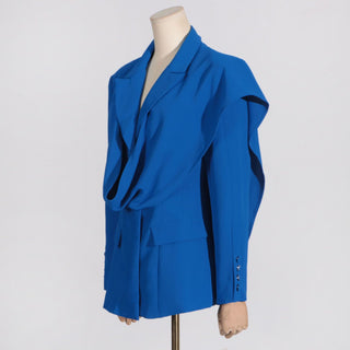 Trendy Shawl-Spliced Long Sleeve Suit Jacket
