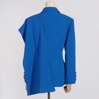 Trendy Shawl-Spliced Long Sleeve Suit Jacket