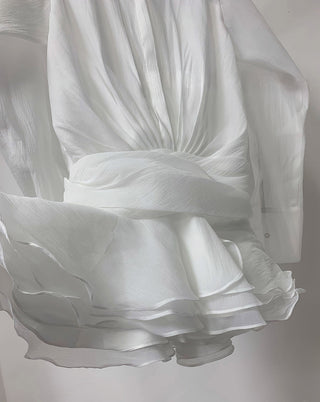 Elegant French Ruffled Tutu Dress – Long Sleeve, High-End Style